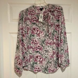 Torrid Floral Bow Tie Blouse